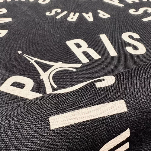 Tissu Sweat Paris Noir