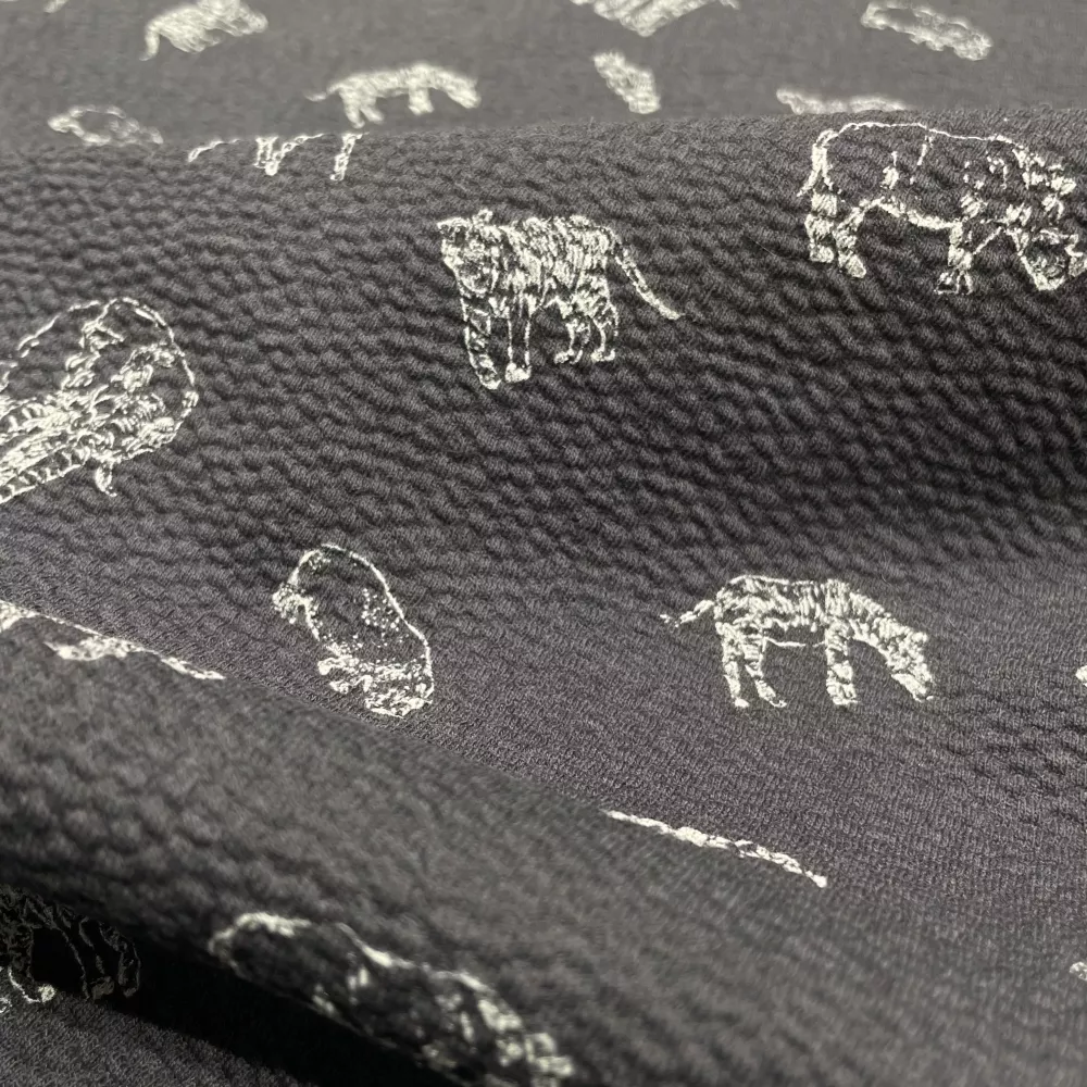 Tissu Sweat Bubble Gris Savane