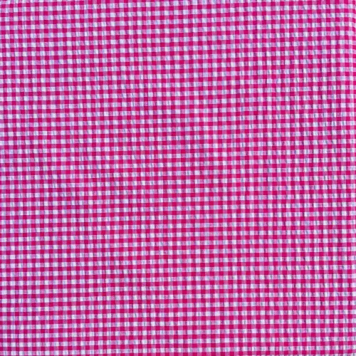 Tissu Seersucker Vichy Fuchsia