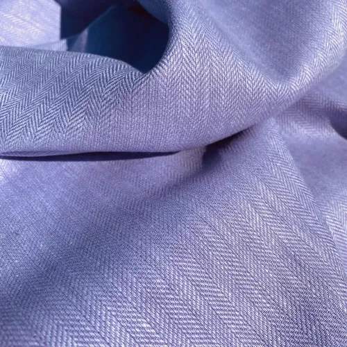Tissu Lin Coton Chevron Mauve