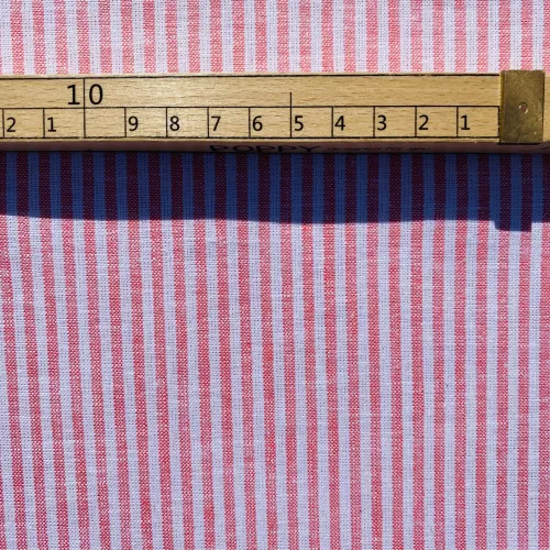 Tissu Lin Rayé Corail