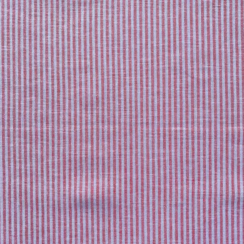 Tissu Lin Rayé Corail
