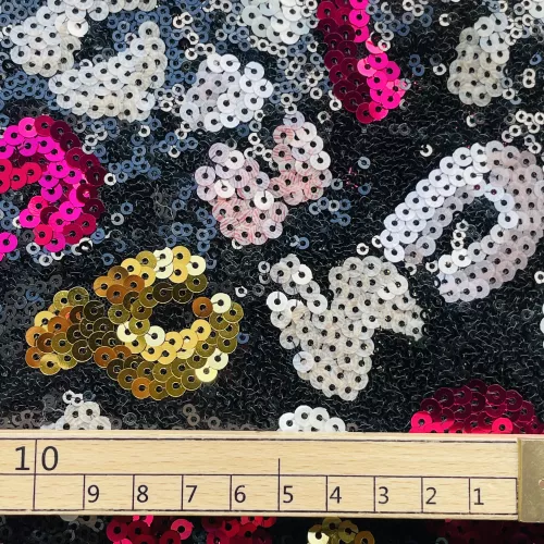 Tissu à Sequins Graou Léopard