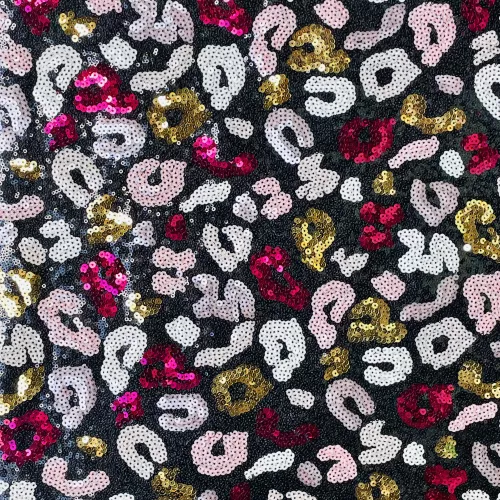 Tissu à Sequins Graou Léopard