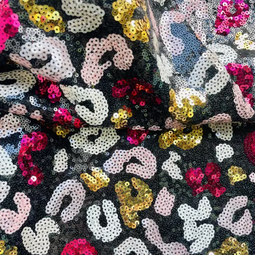 Tissu à Sequins Graou Léopard