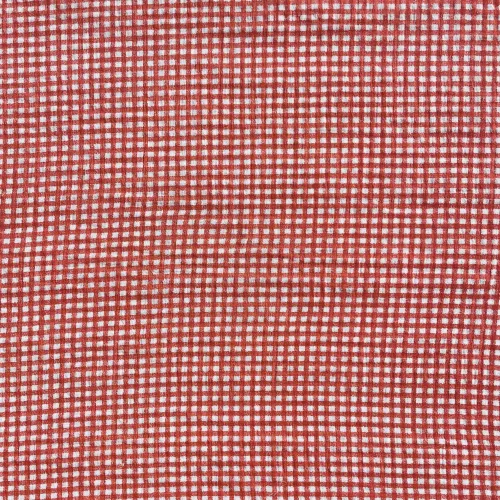Tissu Double Gaze Vichy Argile