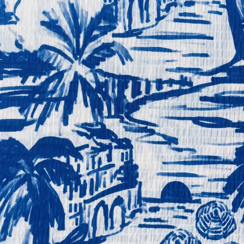 Tissu Viscose Seersucker Crète