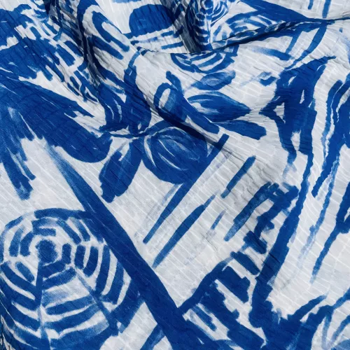 Tissu Viscose Seersucker Crète