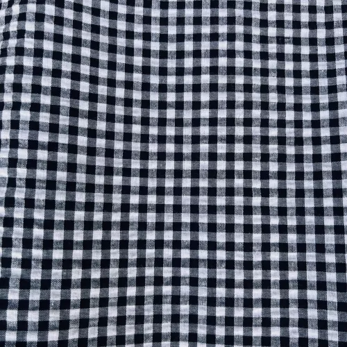 Tissu Seersucker Vichy Noir