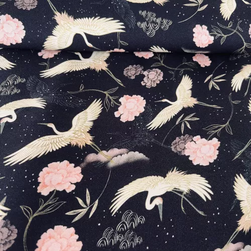 Tissu Twill viscose Hérons