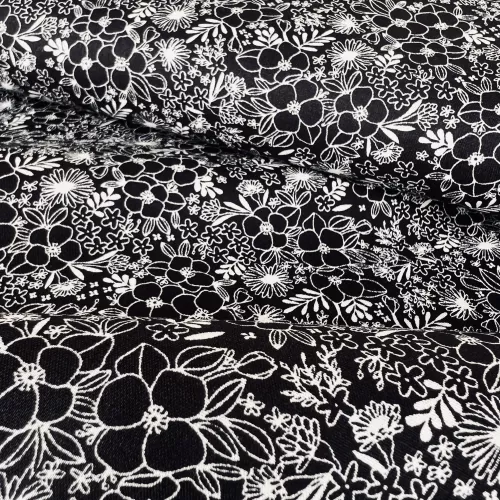 Tissu Popeline Penny Noir