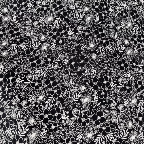 Tissu Popeline Penny Noir