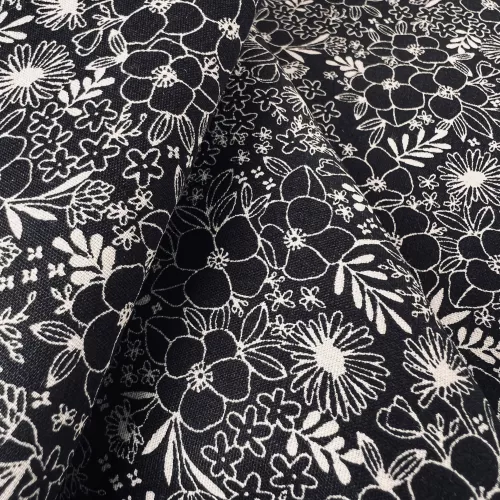 Tissu Popeline Penny Noir