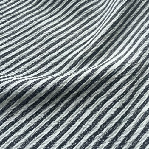 Tissu Seersucker Rayures...
