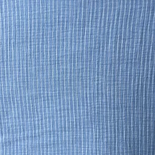 Tissu Double Gaze Rayée Ciel