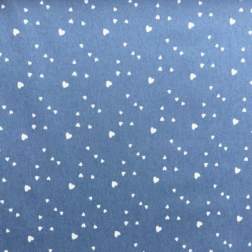 Tissu Chambray Denim Coeur