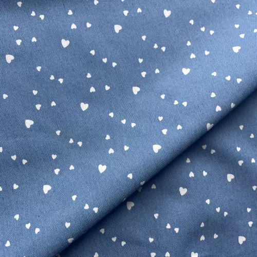 Tissu Chambray Denim Coeur