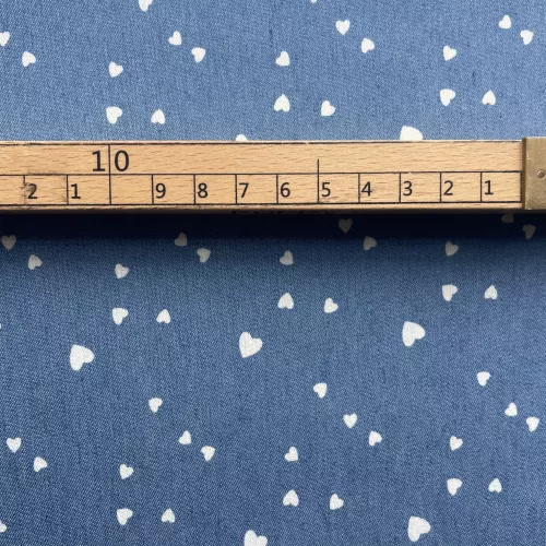 Tissu Chambray Denim Coeur