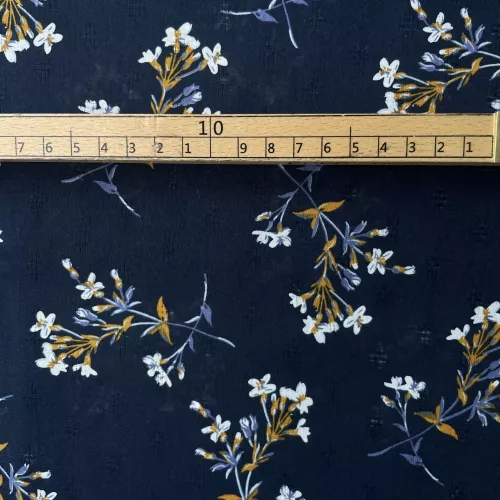 Tissu Coton Dobby Fleur...