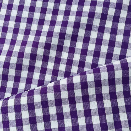 Tissu Popeline Vichy Figue