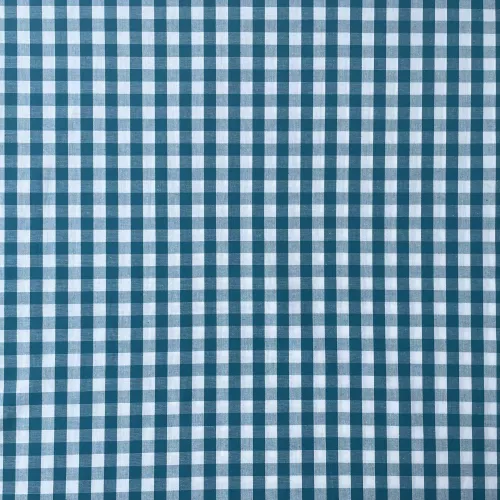 Tissu Popeline Vichy Lagon