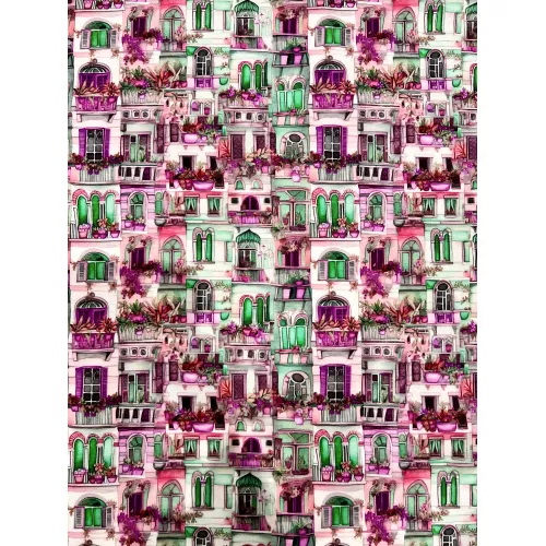 Tissu Jersey Immeuble Bougain