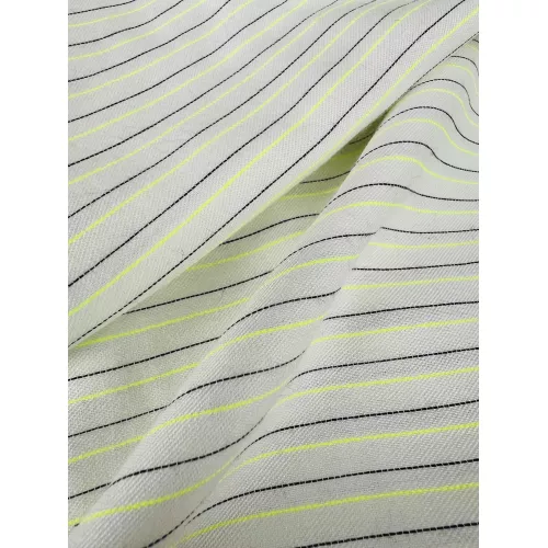 Tissu Twill Viscose Néon Rayé