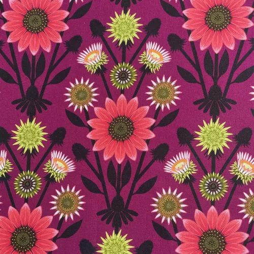 Tissu Patchwork Dahlia Pourpre