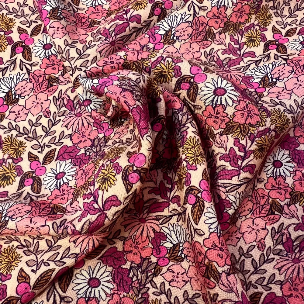 Tissu Viscose Lanabaie Rose