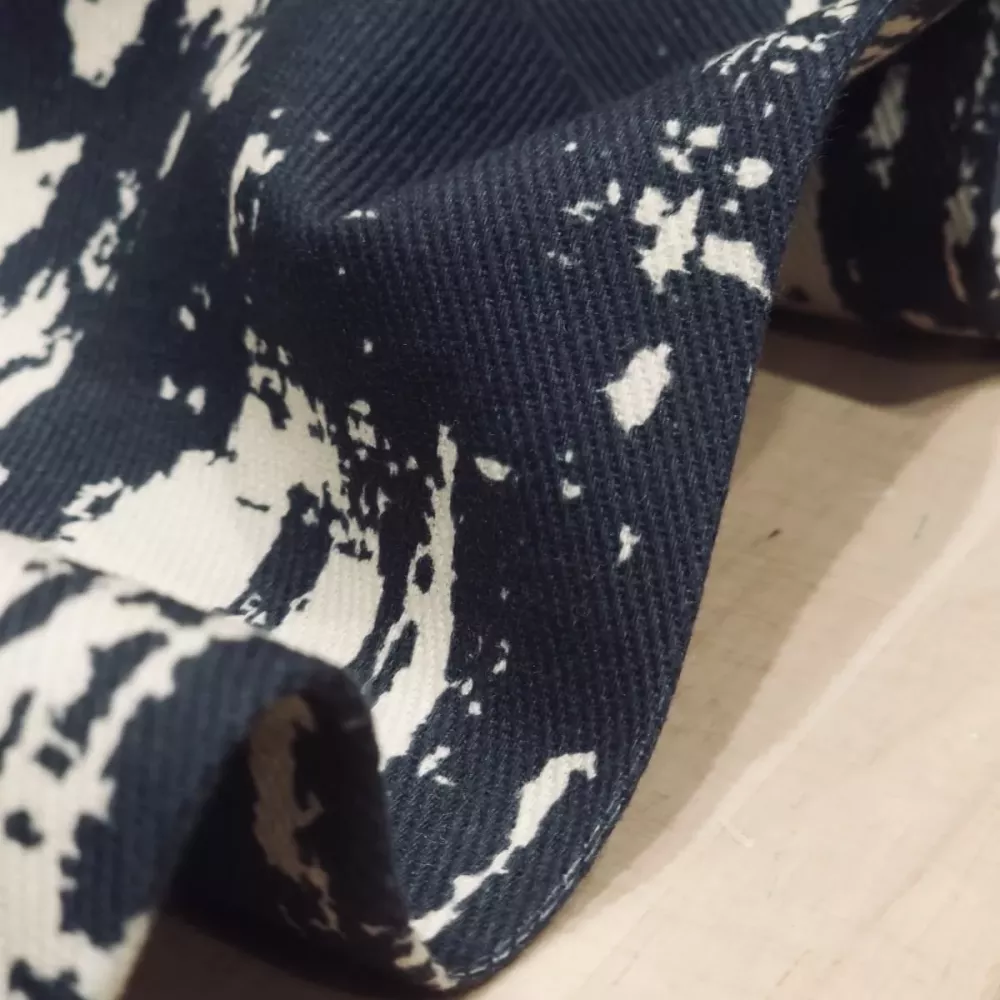 Tissu Gabardine Destroy Encre