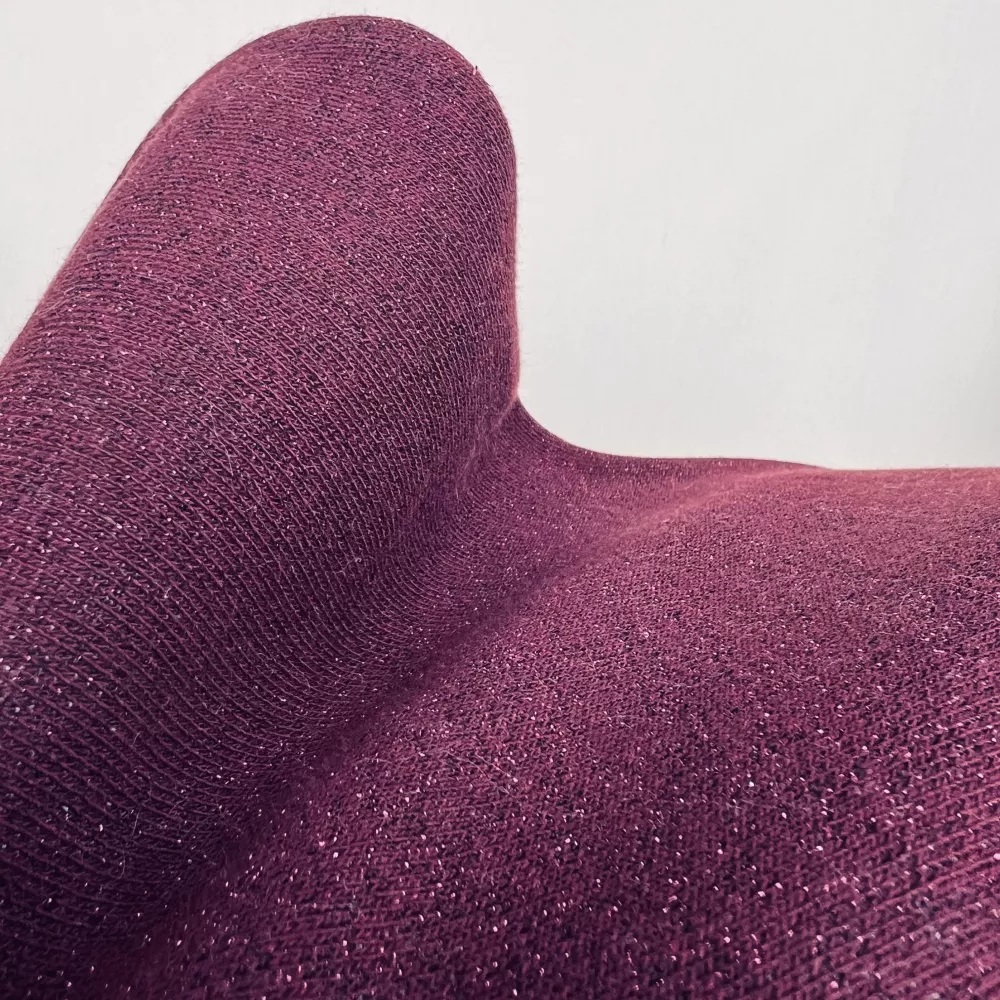 Tissu Sweat Prune Lurex -...