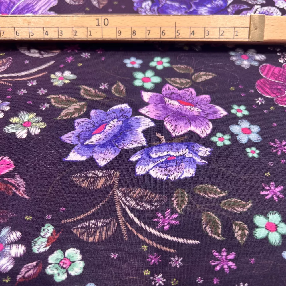 Tissu Jersey Prune...