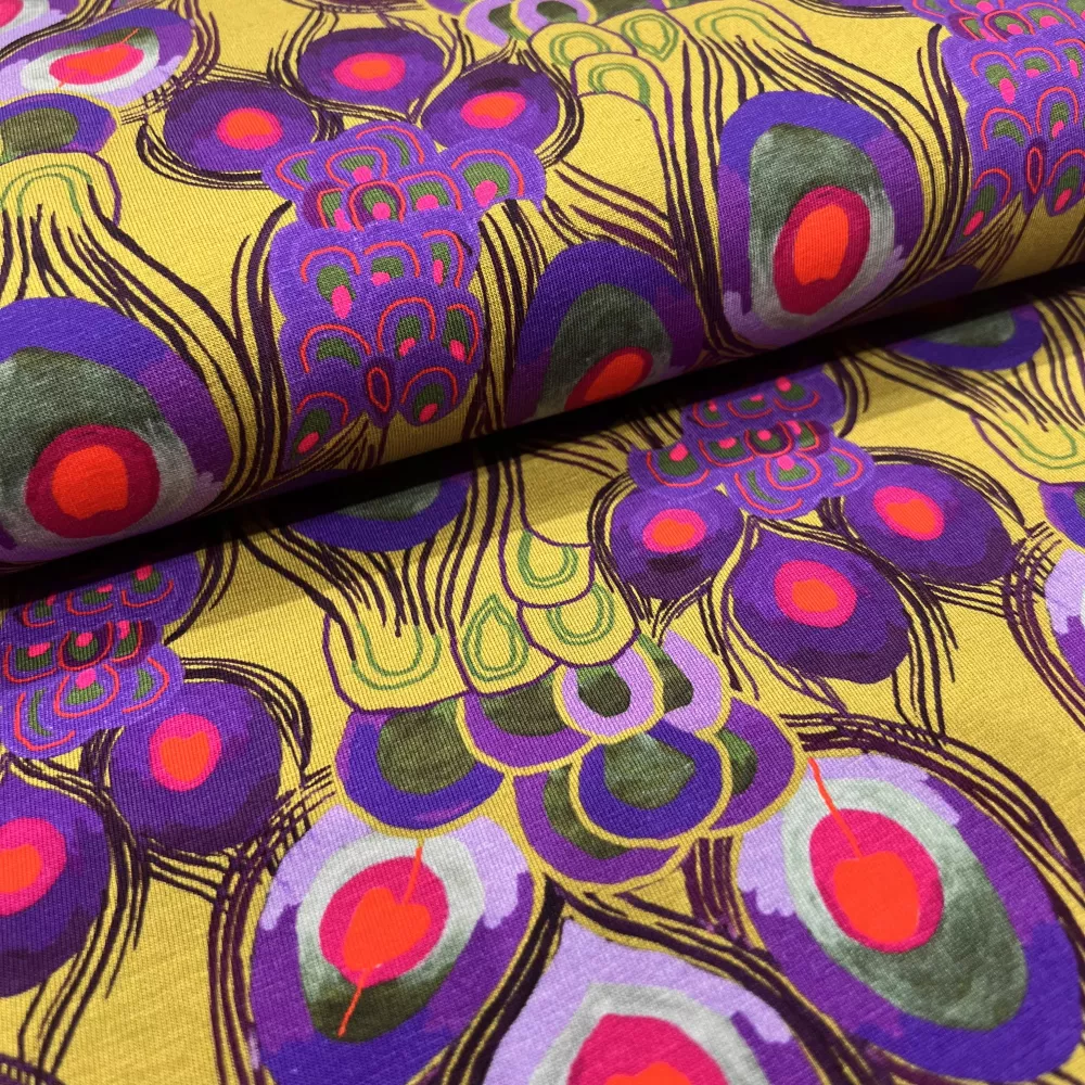 Tissu Jersey Paon Lime...